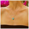Andelaisi Boho Heart Pendant Necklace - Gold Turquoise Choker - Vintage Blue Gemstone Jewelry for Women view 2