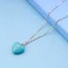 Andelaisi Boho Heart Pendant Necklace - Gold Turquoise Choker - Vintage Blue Gemstone Jewelry for Women view 4