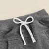Muasaaluxi Newborn Toddler Baby Girl Boy Pants Basic Solid Color Jogger Pants Drawstring Elastic Waist Fall Trousers 0-3T (Grey, 18-24 Months) view 3