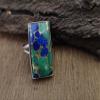 Azurite Malachite Ring, Rings for Women, Boho Ring, 925 Solid Sterling Silver Ring, Azurite Gemstone Ring, Statement Ring, Gift for Her (4.50) view 2