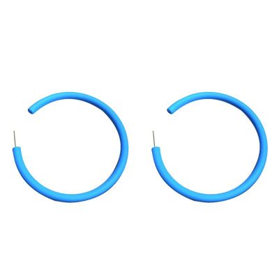 80 90s Big Circle Colorful Candy Color Acrylic Hoop Stud Hoop Earrings for Women Jewelry Gifts Geometric Matte Bright Fluorescence Costume Classic Retro Round Earrings-Blue
