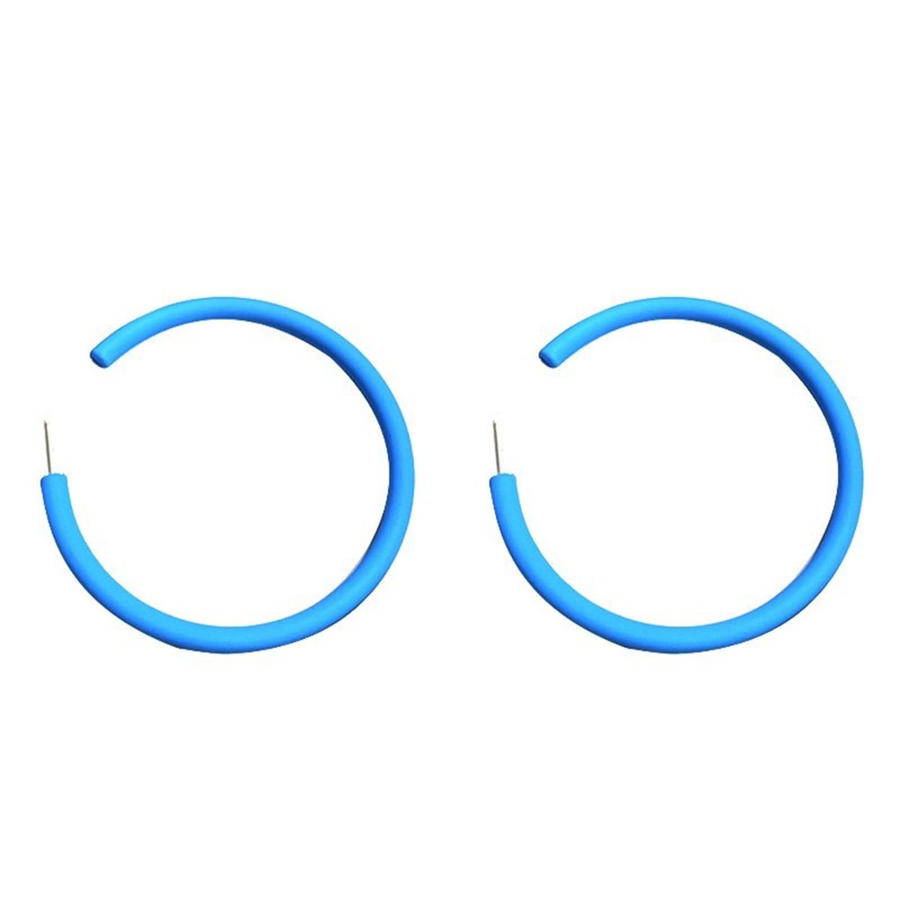 80 90s Big Circle Colorful Candy Color Acrylic Hoop Stud Hoop Earrings for Women Jewelry Gifts Geometric Matte Bright Fluorescence Costume Classic Retro Round Earrings-Blue
