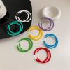 80 90s Big Circle Colorful Candy Color Acrylic Hoop Stud Hoop Earrings for Women Jewelry Gifts Geometric Matte Bright Fluorescence Costume Classic Retro Round Earrings-Blue view 4