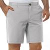 33,000ft Mens Golf Shorts 9 inch Inseam Quick Dry Elastic Waist Classic-Fit Drawstring Dress Shorts Hiking Fishing Business Silver view 1