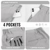 33,000ft Mens Golf Shorts 9 inch Inseam Quick Dry Elastic Waist Classic-Fit Drawstring Dress Shorts Hiking Fishing Business Silver view 4