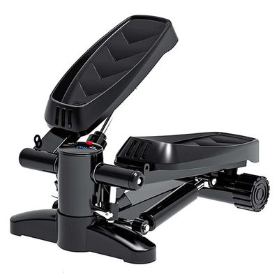 Stepper for Sports Equipment Home Fitness Mute Stepper Men's and Women's Small Thin Leg Machine in-situ Waist Twisting Stepper with Drawstring Step Machines (Color : Black, Size : 37 * 30 * 22cm)