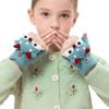 Kids Convertible Flip Top Gloves Cute Reindeer Knitted Gloves Fingerless Fleece Mitten for Boy Girl 3-8 Year view 1