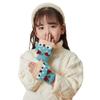 Kids Convertible Flip Top Gloves Cute Reindeer Knitted Gloves Fingerless Fleece Mitten for Boy Girl 3-8 Year view 2