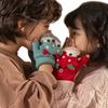 Kids Convertible Flip Top Gloves Cute Reindeer Knitted Gloves Fingerless Fleece Mitten for Boy Girl 3-8 Year view 3