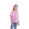 Mowbeat Boys Baseball Jersey Kids Short Sleeve Girls Hip Hop T Shirts Toddler Sport Button Down Jersey Shirt (Pink,12 Years,12 Years) view 2