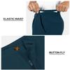 33,000ft Mens Golf Shorts 9 inch Inseam Quick Dry Elastic Waist Classic-Fit Drawstring Dress Shorts Hiking Fishing Business Ceramic Blue view 4