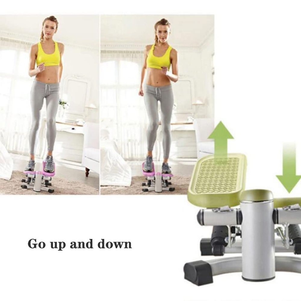 Multi -Functional Mute Step Machine Small Household Women's Walking Machine Twisted Waist and Slimming Foot Fitness Sports Equipment Step Machines (Color : Green, Size : 40 * 35 * 24cm)