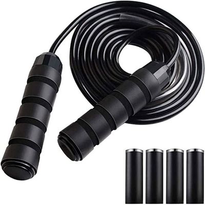ELORES Weighted Jump Rope for Exercise,Rapid Speed Cable Skipping Rope, Tangle-Free, Adjustable Length,for Cardio, Fitness, Workouts