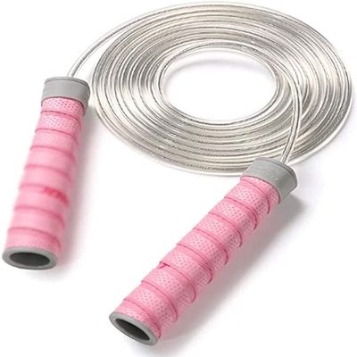 ELORES Skipping Rope Weighted Silicone Handles Adjustable Length Jumping Rope for Basic Jumping Training for Women & Men Workouts,Fitness, Endurance Weight Lose