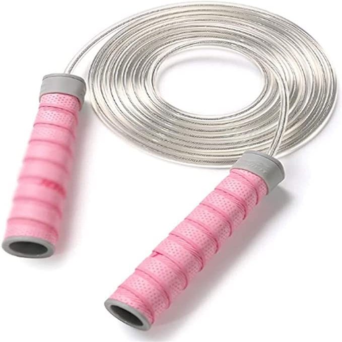 ELORES Skipping Rope Weighted Silicone Handles Adjustable Length Jumping Rope for Basic Jumping Training for Women & Men Workouts,Fitness, Endurance Weight Lose
