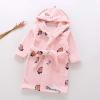 Toddler Baby Boys Girls Cartoon Bathroes Flannel Night-Roe leepwear Toddler Girls Christmas (Pink, 3-4 Years) view 2