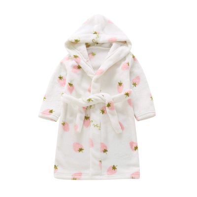 Toddler Baby Boys Girls Cartoon Bathroes Flannel Night-Roe leepwear Toddler Girls Christmas (White, 3-4 Years)