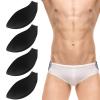 Abaodam 4Pcs Men Bulge Mens Padded Underwear Cup Sponge Pad Swimwear Padded Pump Package Removable Pad for Swimwear Brief Shorts Underwear Black Shorts Cups view 4
