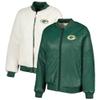 G-III Sports Women's Oatmeal/Green Green Bay Packers Switchback Reversible Full-Zip Jacket view 1