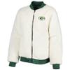G-III Sports Women's Oatmeal/Green Green Bay Packers Switchback Reversible Full-Zip Jacket view 4
