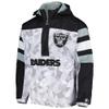 STARTER Men's White/Black Las Vegas Raiders Thursday Night Gridiron Raglan Half-Zip Hooded Jacket view 2