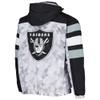 STARTER Men's White/Black Las Vegas Raiders Thursday Night Gridiron Raglan Half-Zip Hooded Jacket view 3