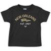 Retro Pennant Baby Apparel for New Orleans Football Fans (NB-7T) (Black Toddler Tee, 5/6T) view 1