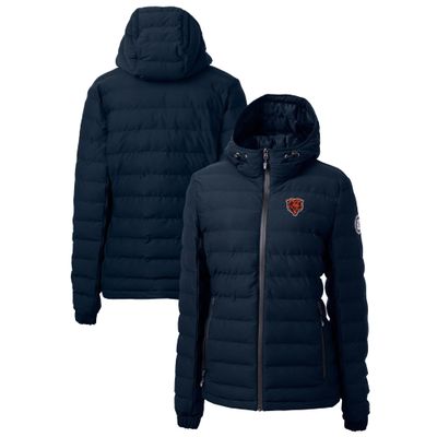 Cutter & Buck Women's Navy Chicago Bears Throwback Logo Mission Ridge Repreve Puffer Full-Zip Jacket