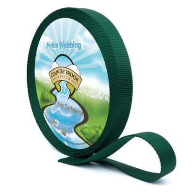 Country Brook Design - Nylon Webbing 1 Inch Straps for Bags, Furniture Straps, Molle Straps, Nylon Strap, Bag Straps, Lashing Straps, Purse Making Supplies (Green, 50 Yards)