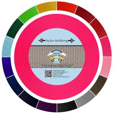 Country Brook Design - 1 1/2 Inch Heavy Duty 100% Real Nylon Webbing - 20+ Vibrant Colors (Hot Pink, 10 Yards)