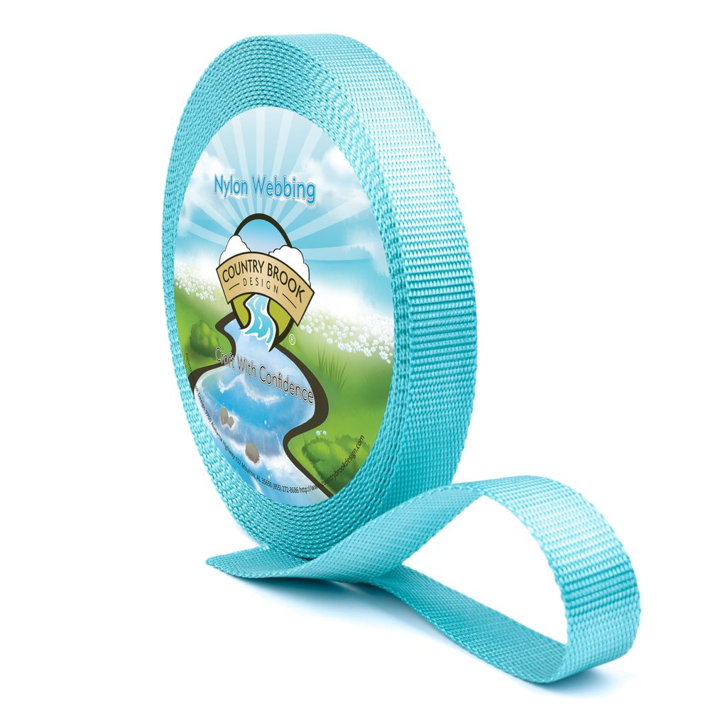 Country Brook Design - Nylon Webbing 1 Inch Straps for Bags, Furniture Straps, Molle Straps, Nylon Strap, Bag Straps, Lashing Straps, Purse Making Supplies (Ocean Blue, 50 Yards)