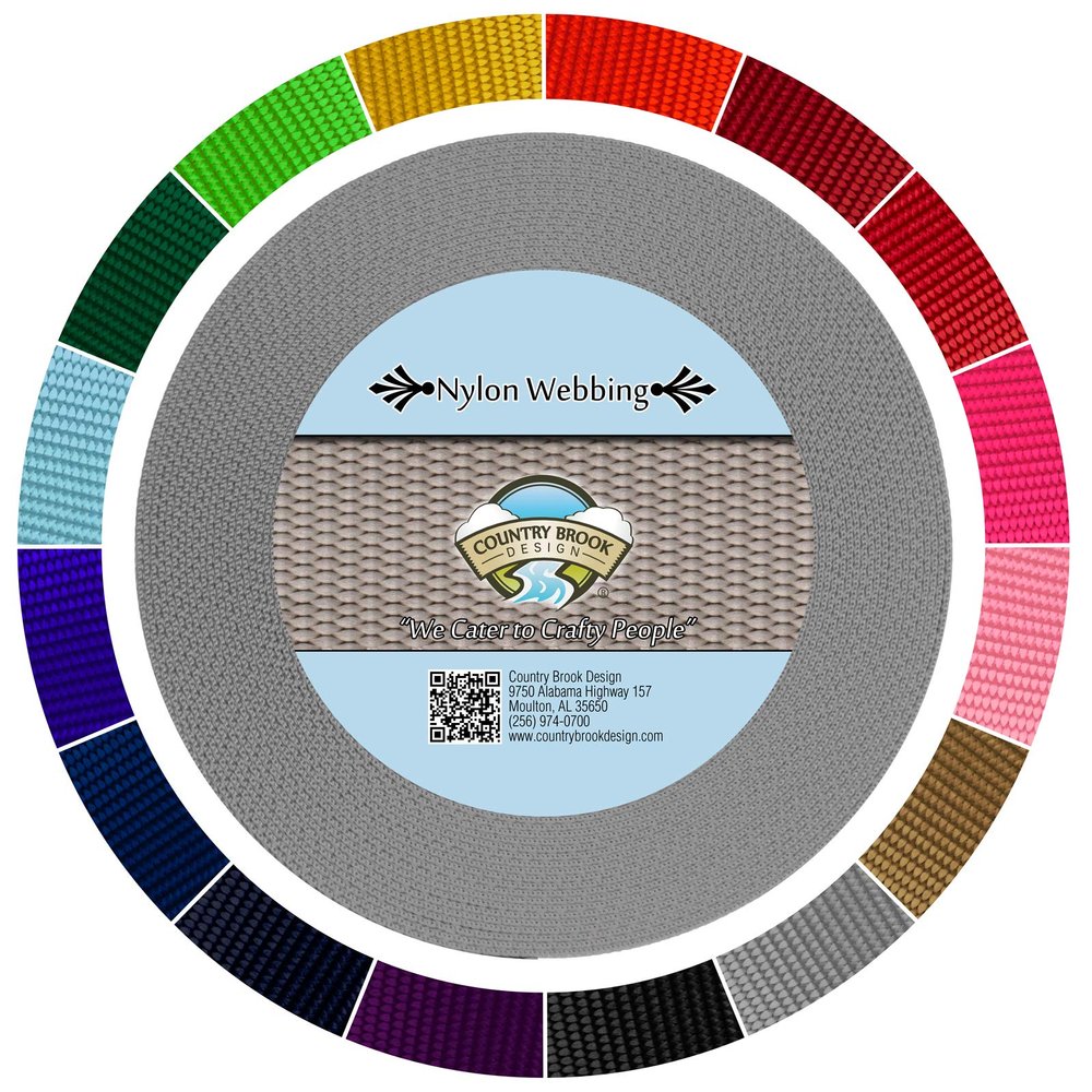 Country Brook Design - 1 1/2 Inch Heavy Duty 100% Real Nylon Webbing - 20+ Vibrant Colors (Silver, 10 Yards)