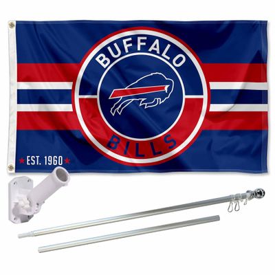 Buffalo Bills Patch Logo Flag Pole and Bracket Mount Kit