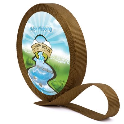 Country Brook Design - Nylon Webbing 1 Inch Straps for Bags, Furniture Straps, Molle Straps, Nylon Strap, Bag Straps, Lashing Straps, Purse Making Supplies (Coyote Tan, 50 Yards)