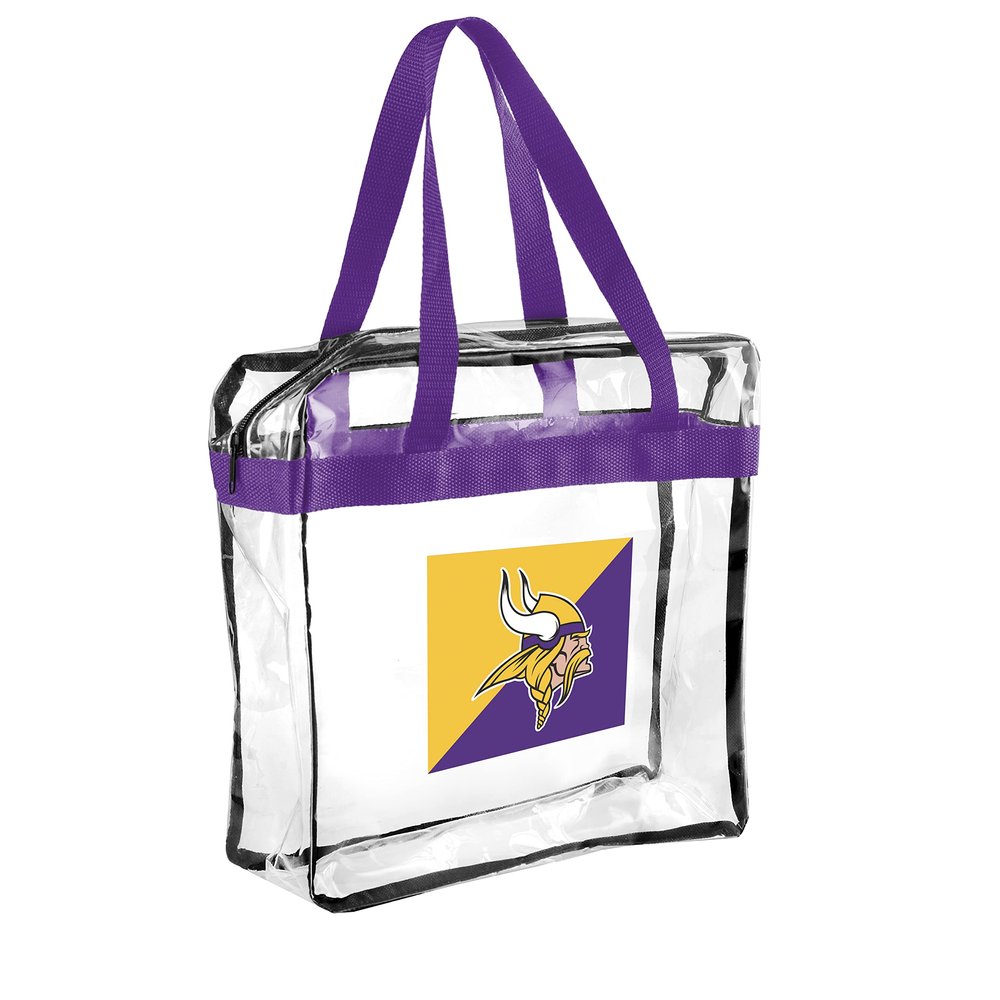 FOCO NFL Clear Stadium Messenger Bag for Football Game - Vinyl (Minnesota Vikings)