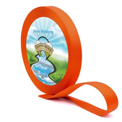 Country Brook Design - Nylon Webbing 1 Inch Straps for Bags, Furniture Straps, Molle Straps, Nylon Strap, Bag Straps, Lashing Straps, Purse Making Supplies (Orange, 50 Yards)