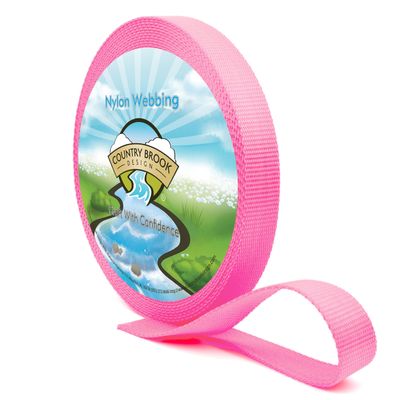Country Brook Design - Nylon Webbing 1 Inch Straps for Bags, Furniture Straps, Molle Straps, Nylon Strap, Bag Straps, Lashing Straps, Purse Making Supplies (Hot Pink, 50 Yards)