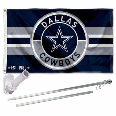 Dallas Cowboys Patch Logo Flag Pole and Bracket Mount Kit