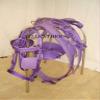 AMAZING HORSE STUFF Nylon Driving Harness for Horse Cart, Heart Shaped Studd & Sparkling Stones on Browband (Full, Cob, Pony, Shetland & Mini) (Purple) (Full) view 2