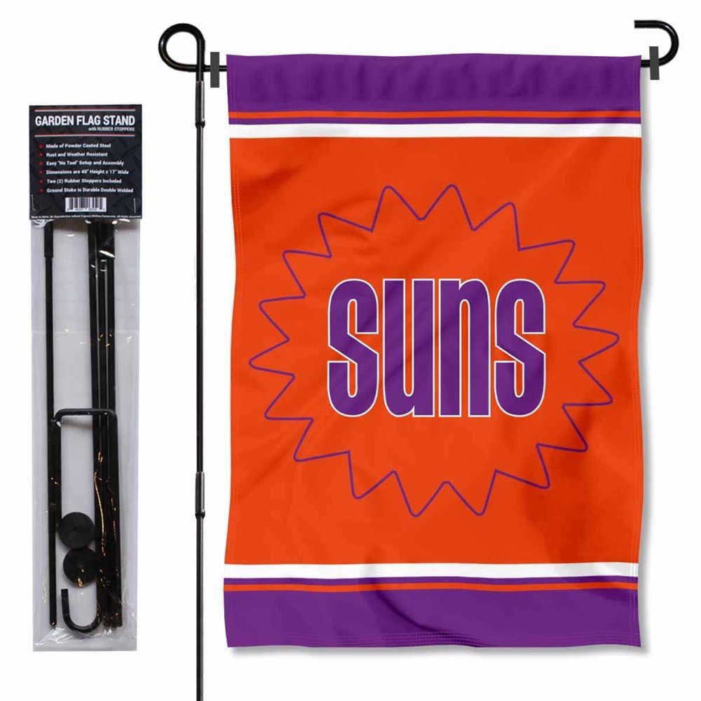 WinCraft Phoenix Suns Hardwood Retro Classics Garden Flag and Pole Stand Holder