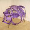 AMAZING HORSE STUFF Nylon Driving Harness for Horse Cart, Heart Shaped Studd & Sparkling Stones on Browband (Full, Cob, Pony, Shetland & Mini) (Purple) (Shetland) view 3