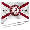 Alabama Crimson Tide State of Alabama Flag with Pole and Bracket Holder University Set view 1