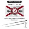 Alabama Crimson Tide State of Alabama Flag with Pole and Bracket Holder University Set view 2