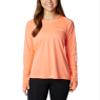 Columbia Women's Tidal Tee Hoodie, Coral Glow/White Logo, 1X Plus view 1