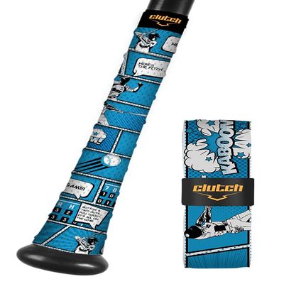 Clutch Sports Apparel All-Weather Bat Grip Tape, 1.1mm Cushioned & Non-Slip for Baseball & Softball, Durable & Multi-Sport Performance for Youth & Adult Players, Comic Strip Design