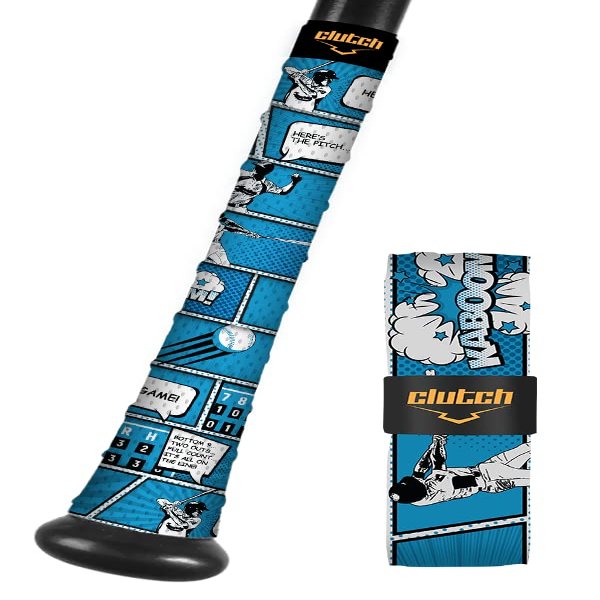 Clutch Sports Apparel All-Weather Bat Grip Tape, 1.1mm Cushioned & Non-Slip for Baseball & Softball, Durable & Multi-Sport Performance for Youth & Adult Players, Comic Strip Design