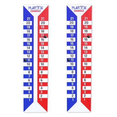 Play Platoon Cornhole Scoreboard Vertical Score Keeper 2 Pack & Accessories for DIY Corn Hole Tower for Professional Corn Hole Bag Tournament, Bocce, Horseshoes and Yard Games Scoreboard