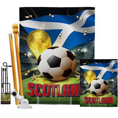 Ornament Collection World Cup Scotland Banner Wall Art Flag Poles for Outside House Stand Outdoor Decorations Garden Tapestry Yard Signs FIFA Team Qatar Trophy Soccer Game Football Gifts, Made in USA