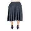 24seven Comfort Apparel Elastic Waist Pleated Pocket Midi Skirt Black view 3