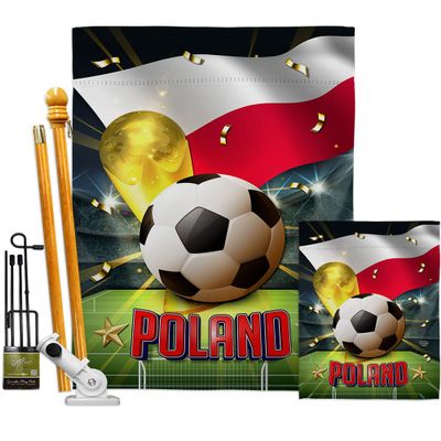 Ornament Collection World Cup Poland Banner Wall Art Flag Poles for Outside House Stand Outdoor Decorations Garden Tapestry Yard Signs FIFA Team Qatar Trophy Soccer Game Football Gifts, Made in USA